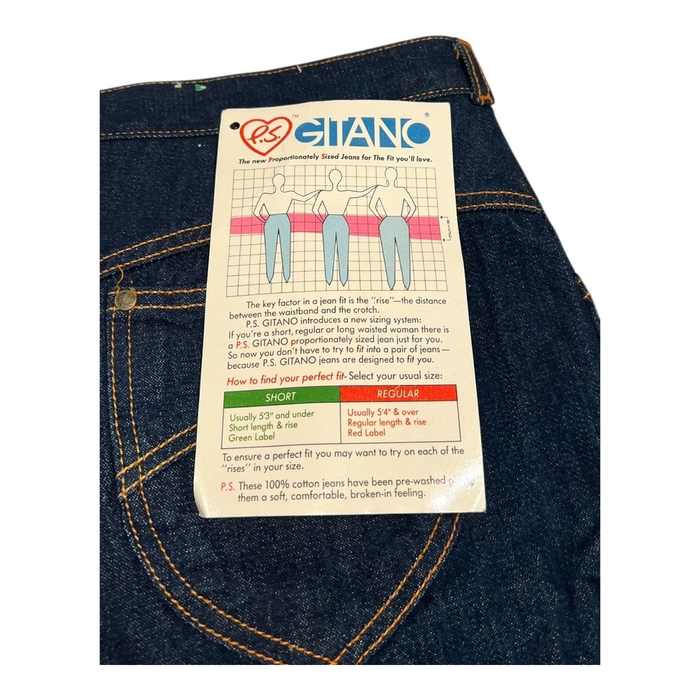 NWT Vintage 1980s Gitano Women's 40 High-Rise Short Denim Jeans Deadstock - Picture 10 of 16